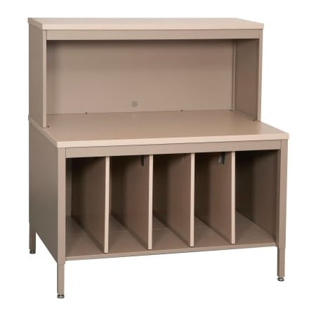 Datum Filing Systems Mail Master Station 2, Regal Cherry Laminate Top Black Finish STATION 2-L20-T25